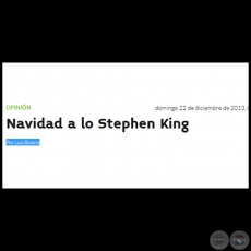 NAVIDAD A LO STEPHEN KING - Por LUIS BAREIRO - Domingo, 22 de Diciembre de 2013